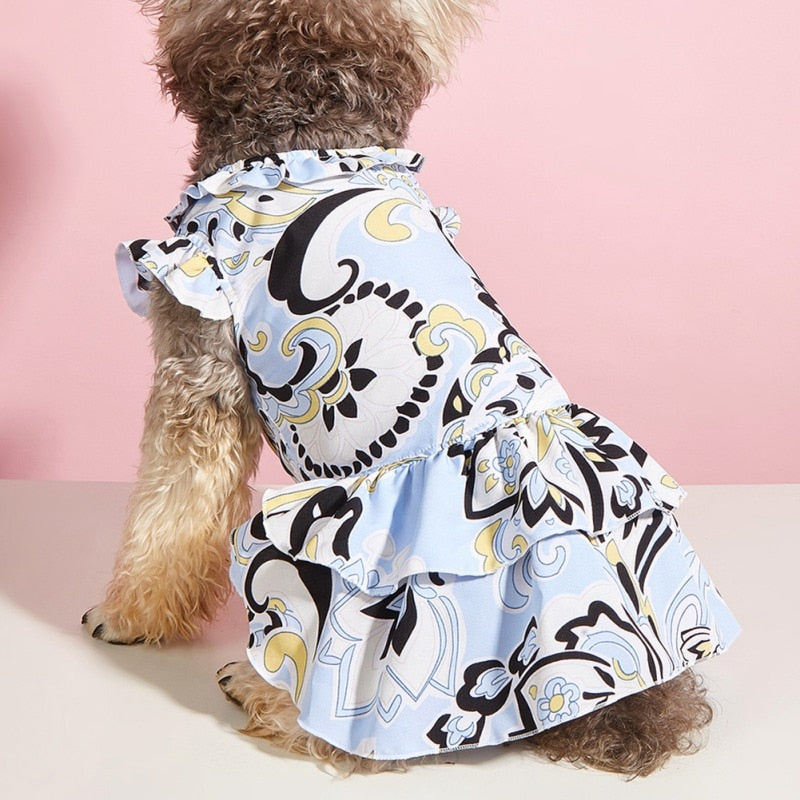 Summer Pet Clothes for Dog Cute Printed Dress Sundress For Small Medium Dogs Puppy Shirts Soft Dog Clothes Pet Cat Apparel